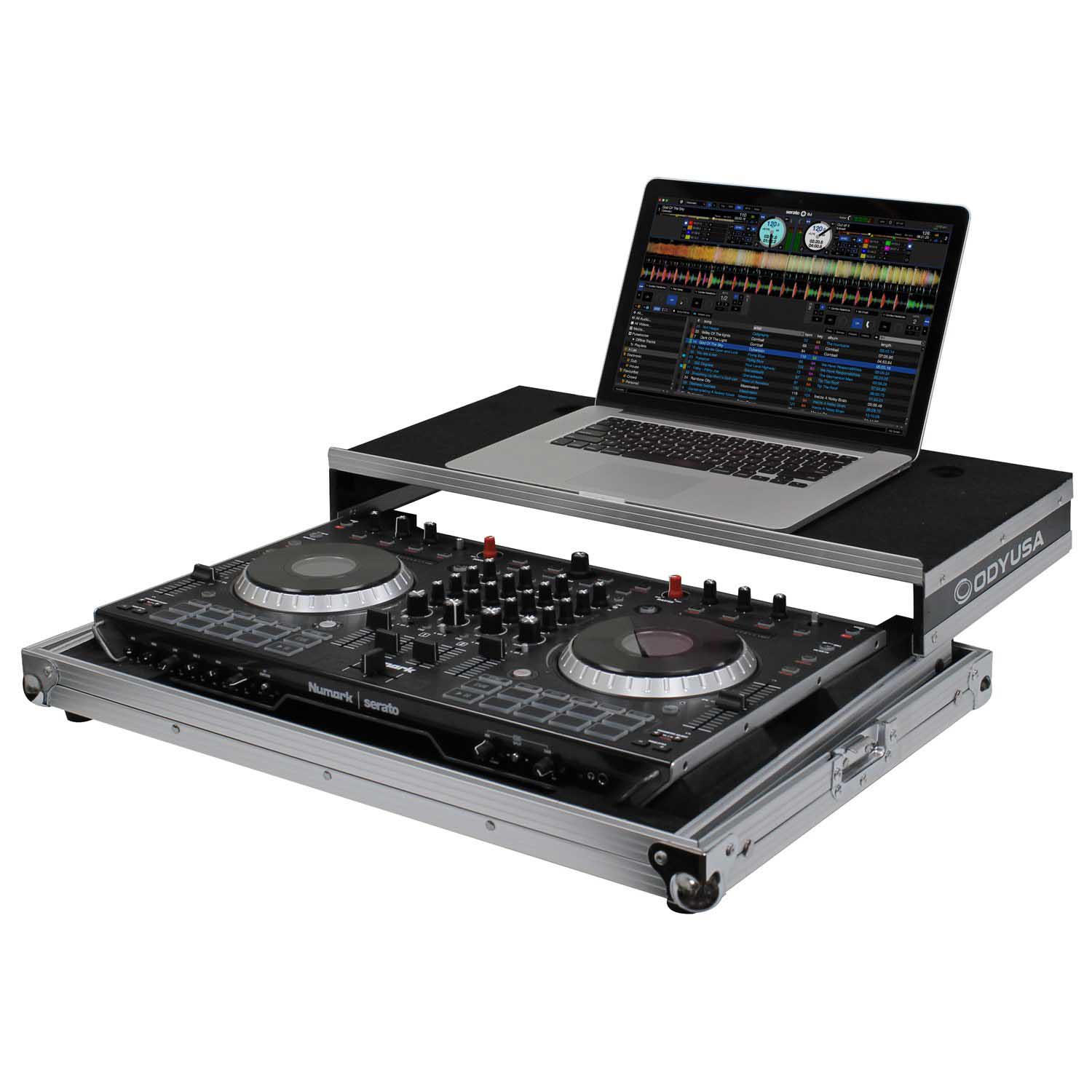 Odyssey FRGSNS6II, Low Profile Numark NS6II Case with Glide Platform - Hollywood DJ