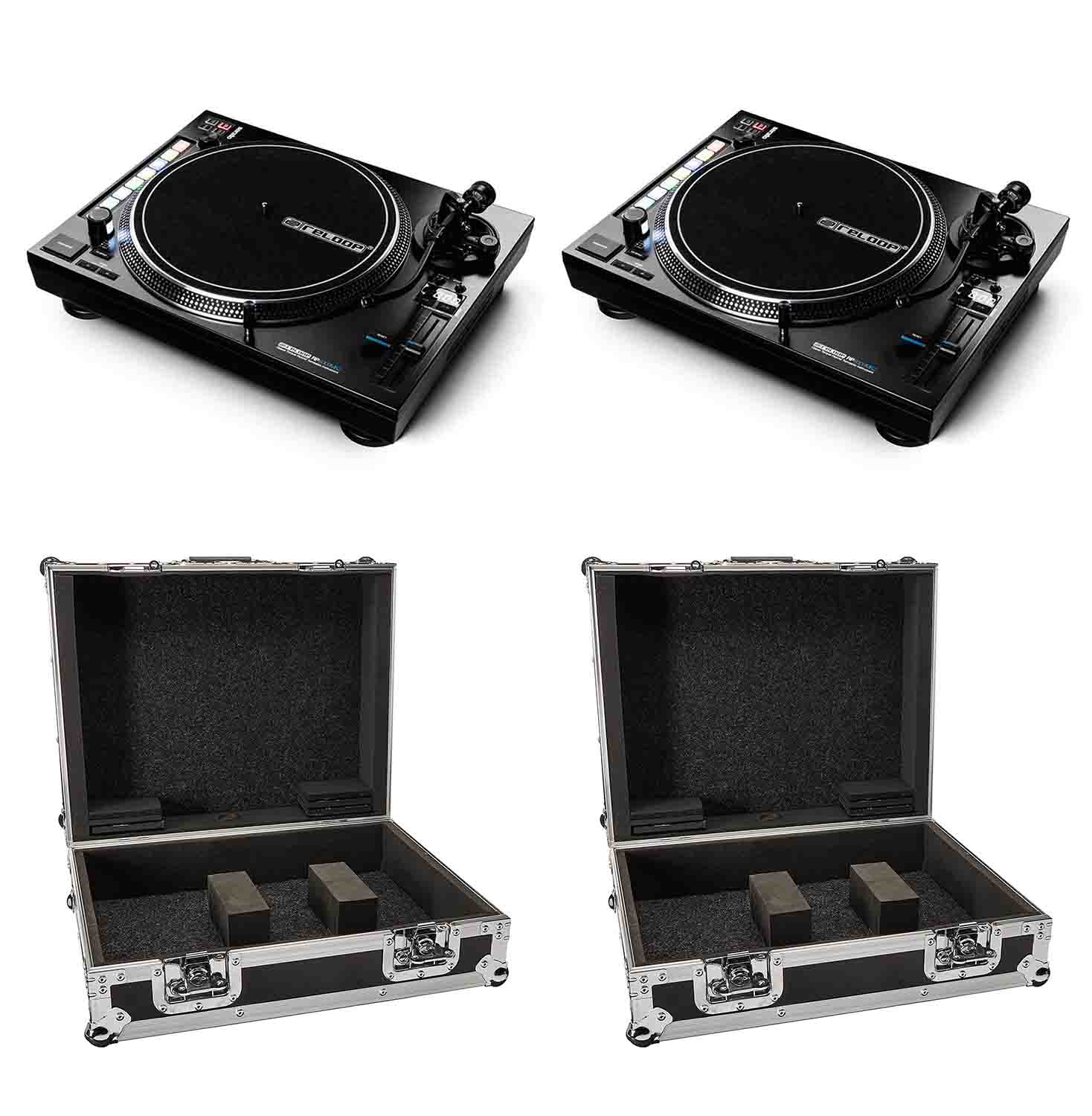 Reloop RP-8000 MK2 Dual DJ Turntable Package with Cases - Hollywood DJ