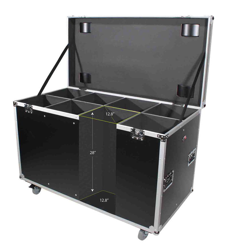 ProX XS-SRC4X8W Road Case for 8x Leko style ETC Source Four Par Can Ellipsoidal Light Fixtures - Hollywood DJ