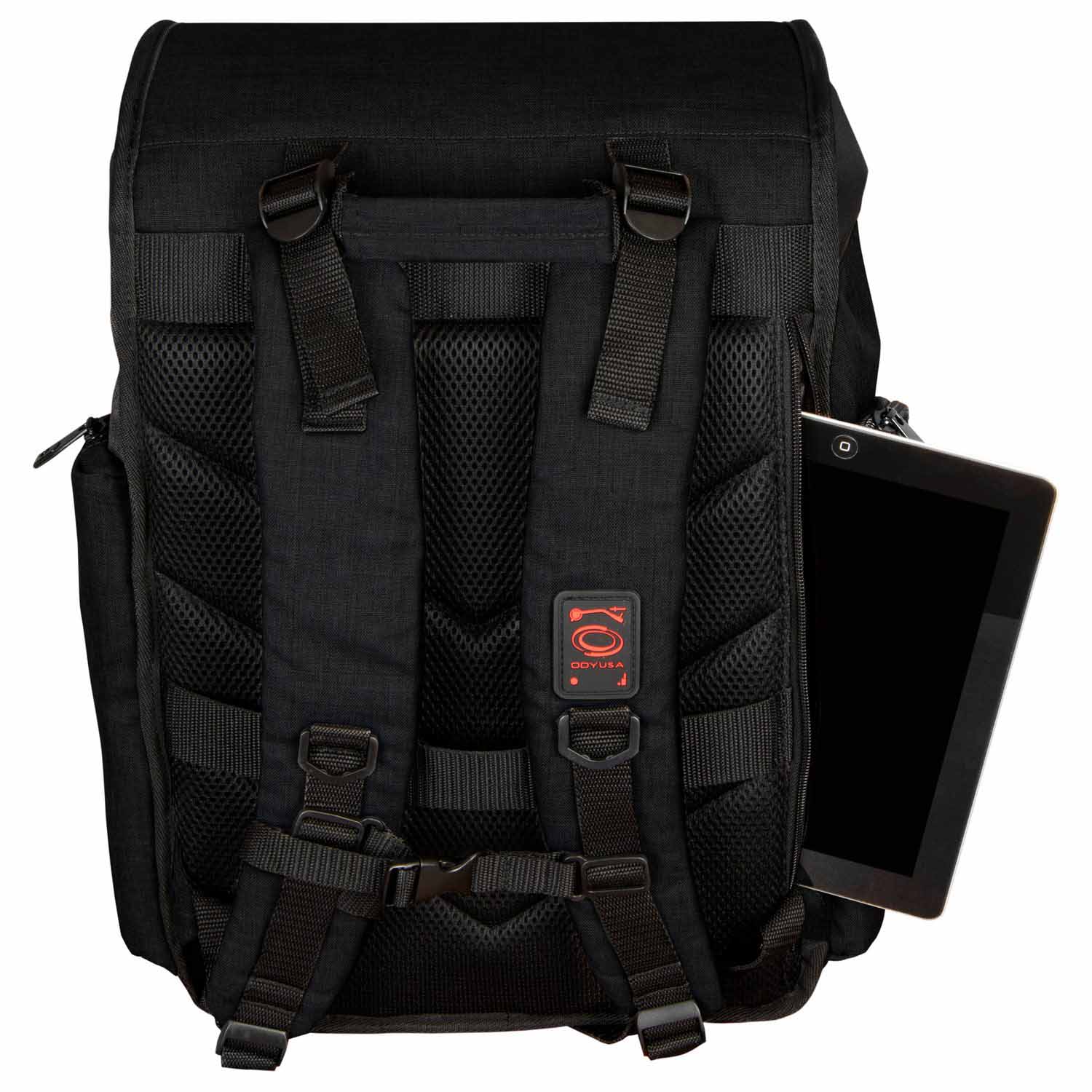 Odyssey BHS12BPBLK Hard Shell DJ Backpack - Black - Hollywood DJ