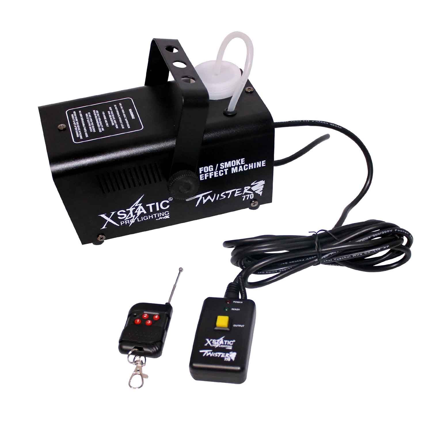 ProX X-T770 TWISTER 770 Watts Water-Based Fog Machine with Wireless RF Remote - Hollywood DJ