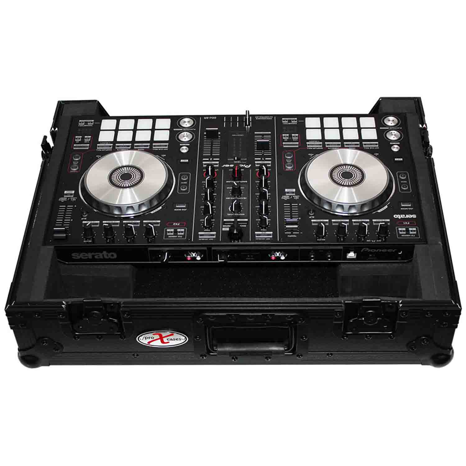 ProX XS-DDJSRBL DJ Flight Case for Pioneer DDJ-SR Digital Controller - Black on Black - Hollywood DJ