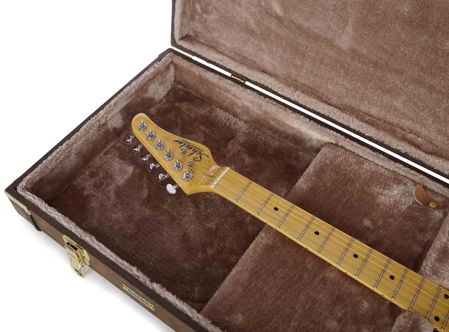 Gator Cases GW-ELECT-VIN Deluxe Wood Case for Electric Guitars  - Vintage Brown - Hollywood DJ