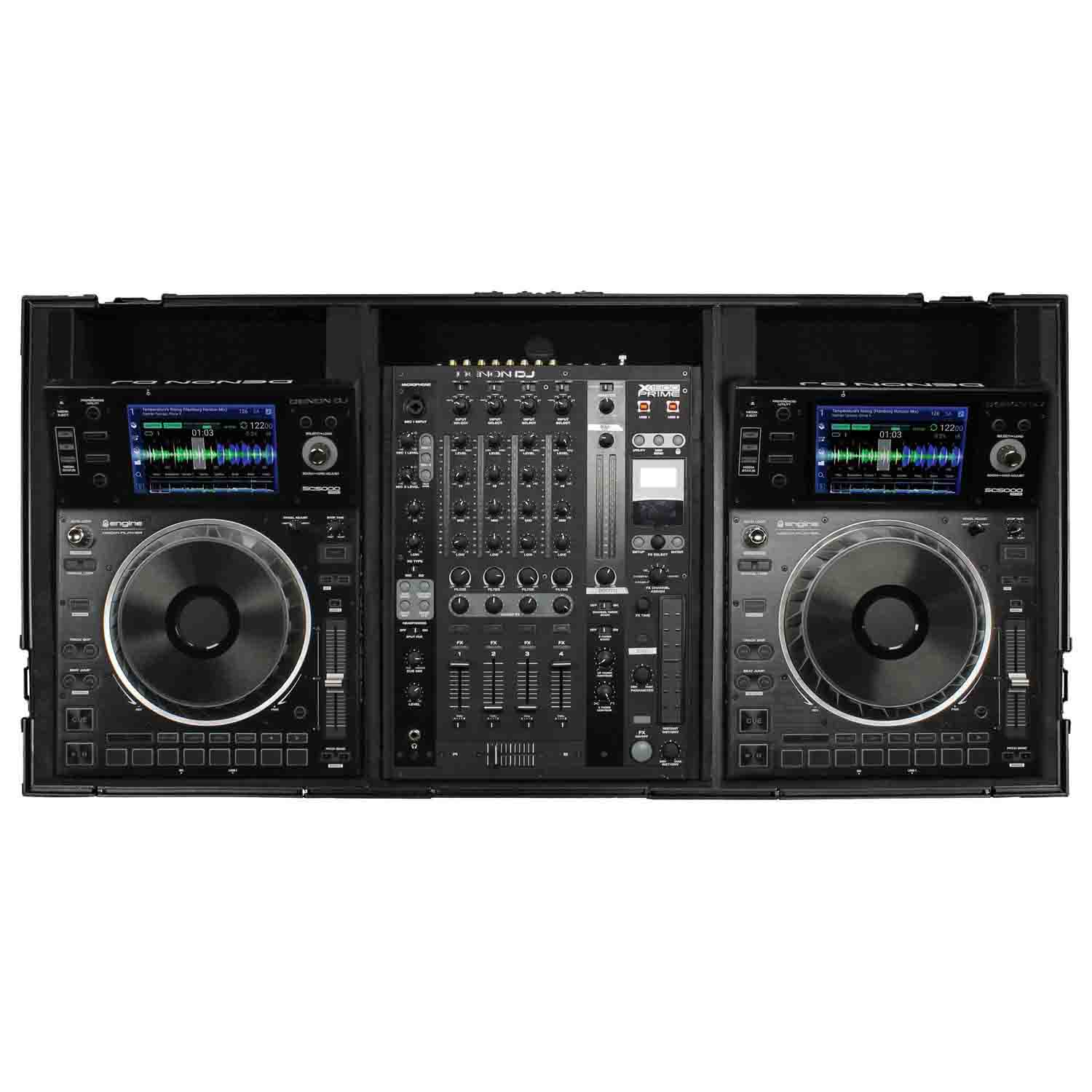 Odyssey FZ12CDJWXD2BL Coffin Flight Case For 12″ Format DJ Mixer and Two Large Format Media Players Odyssey