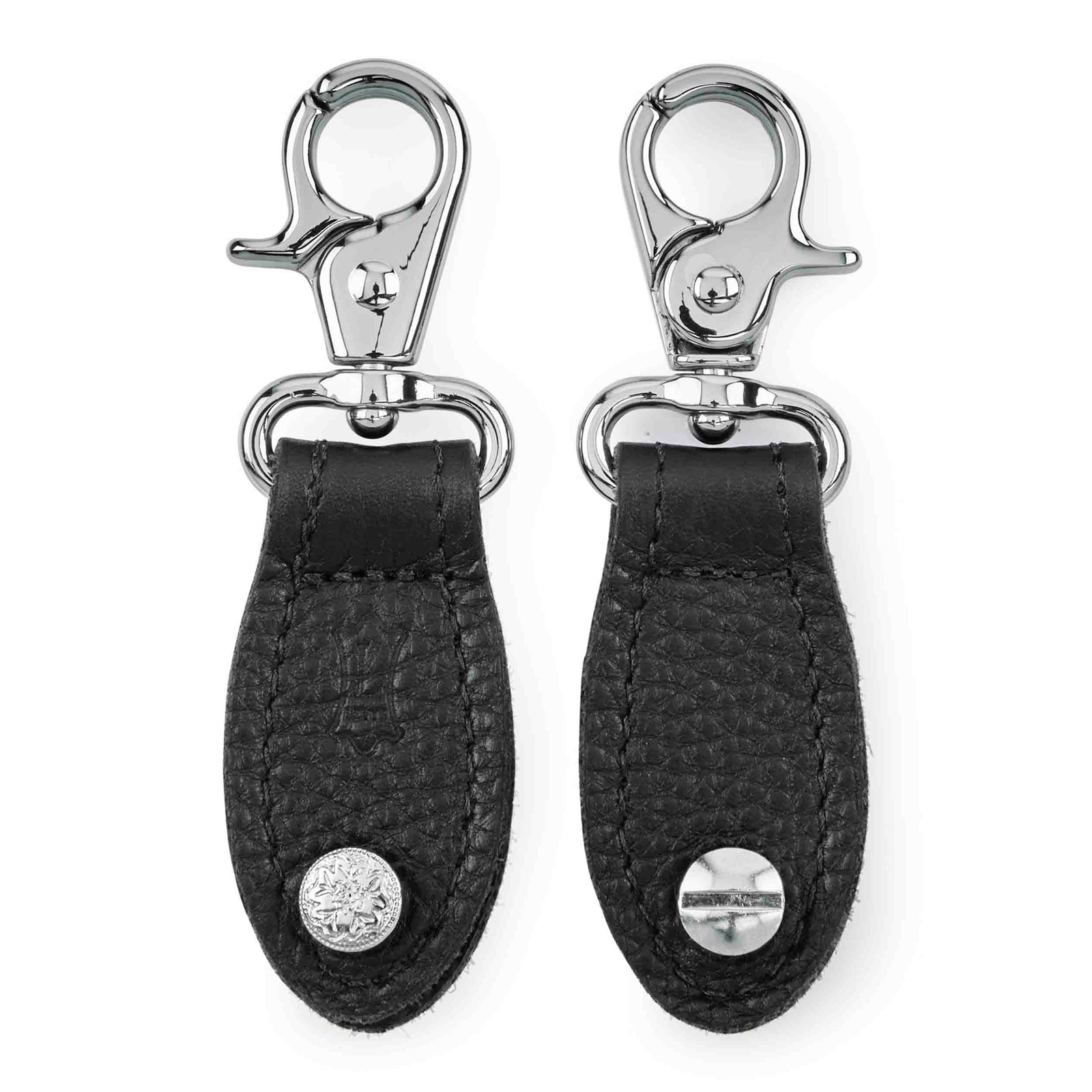 Levy's Leathers TPCS03-BLK Pair of Handbag Guitar Strap Converters with Chrome Hardware - Black - Hollywood DJ