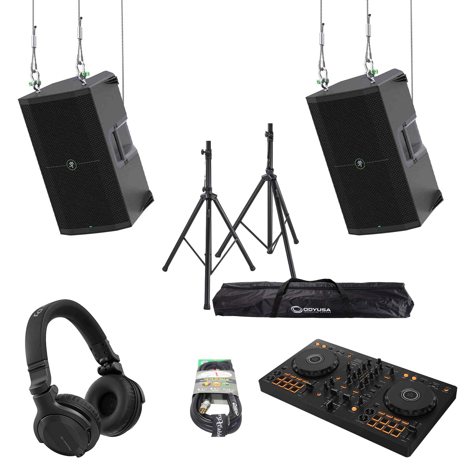 Pioneer DJ DDJ-FLX4 CLUB Package 02 with Speakers, Stands and Headphones - Hollywood DJ