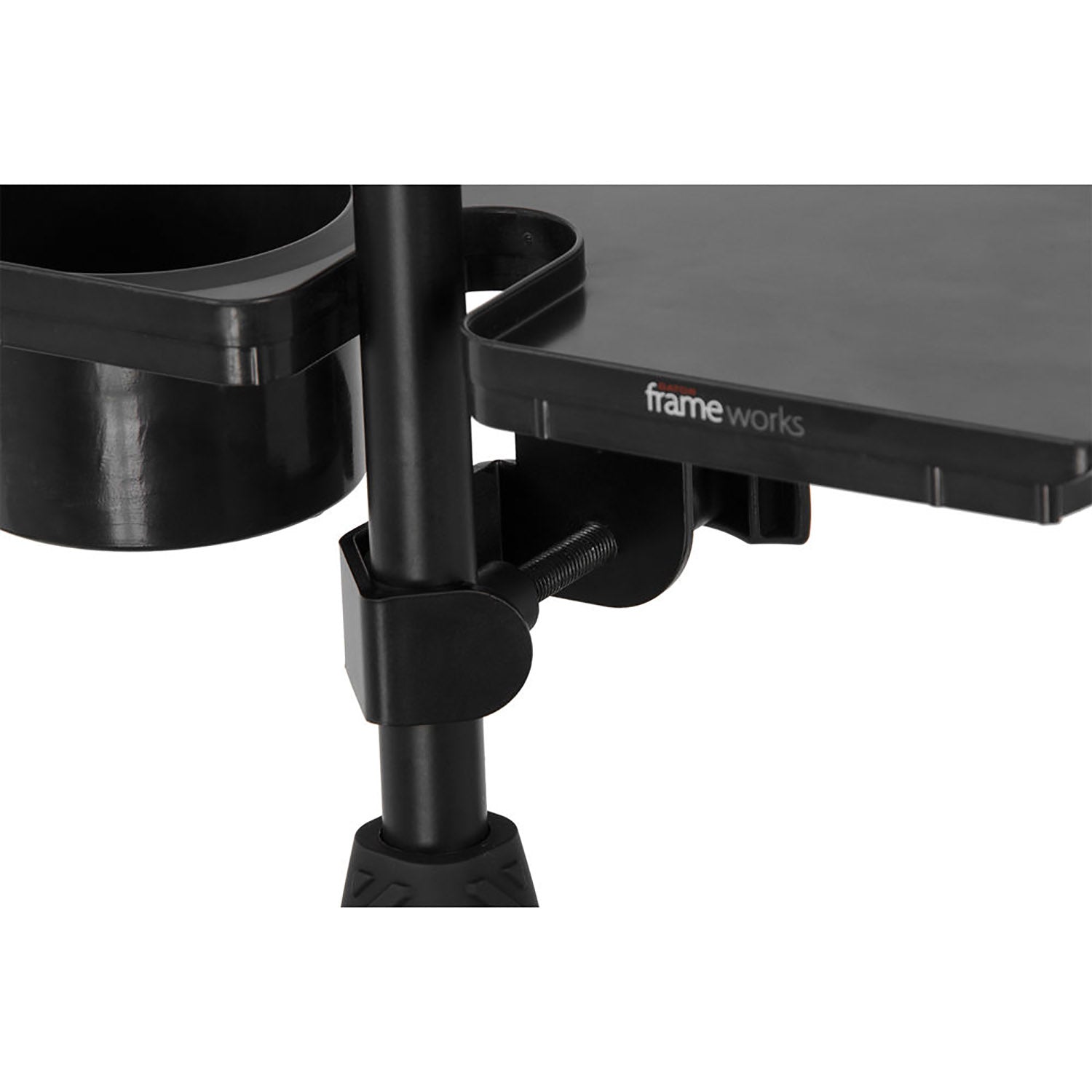 Gator Frameworks GFW-MICACCTRAY Mic Stand Accessory Tray with Drink Holder - Hollywood DJ