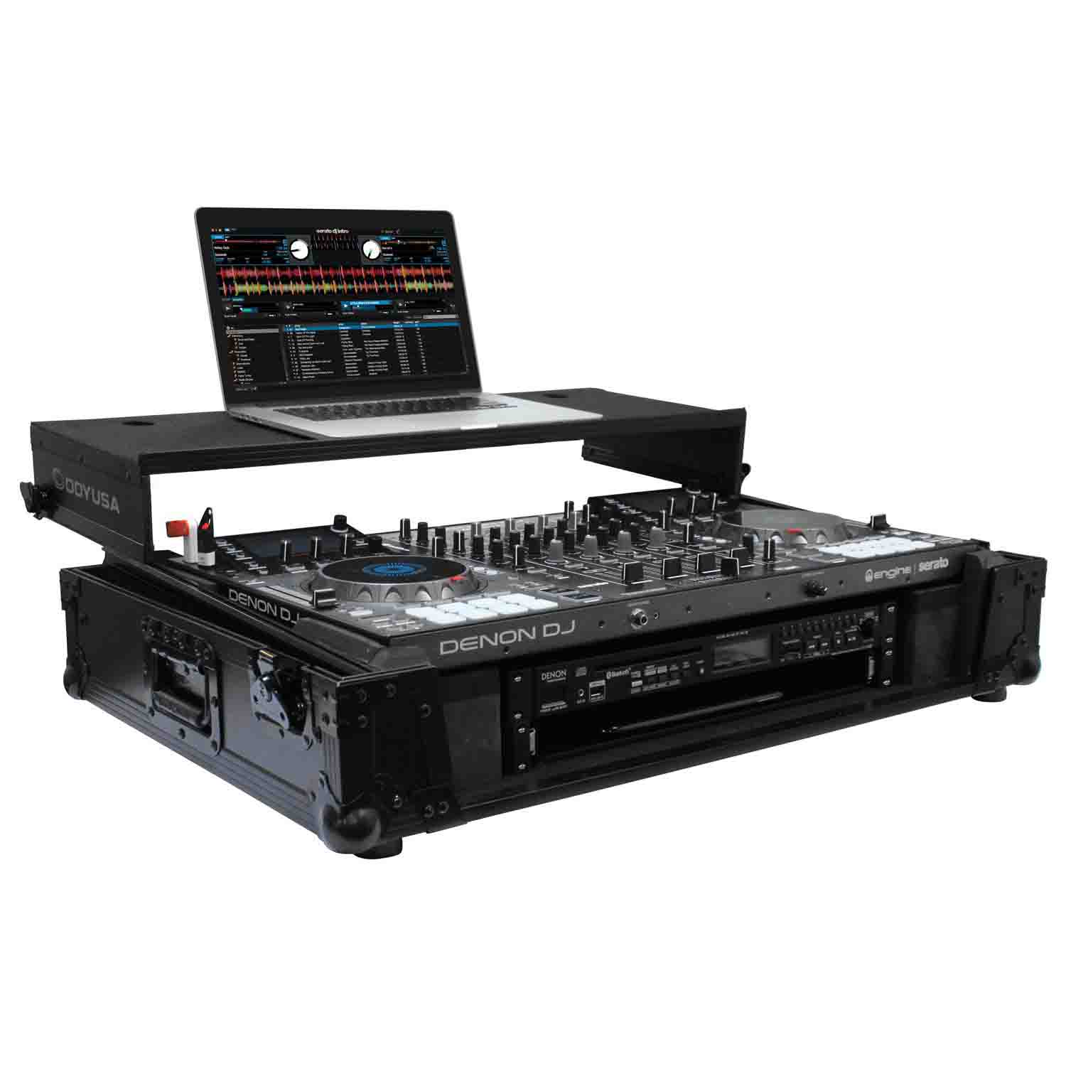 Open Box: Odyssey FZGSMCX8000W2BL Flight Case for Denon MCX8000 DJ Controller - Black - Hollywood DJ