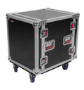 Gator Cases G-TOUR 12U CAST, 12U Standard Road Rack Case with Casters - Hollywood DJ