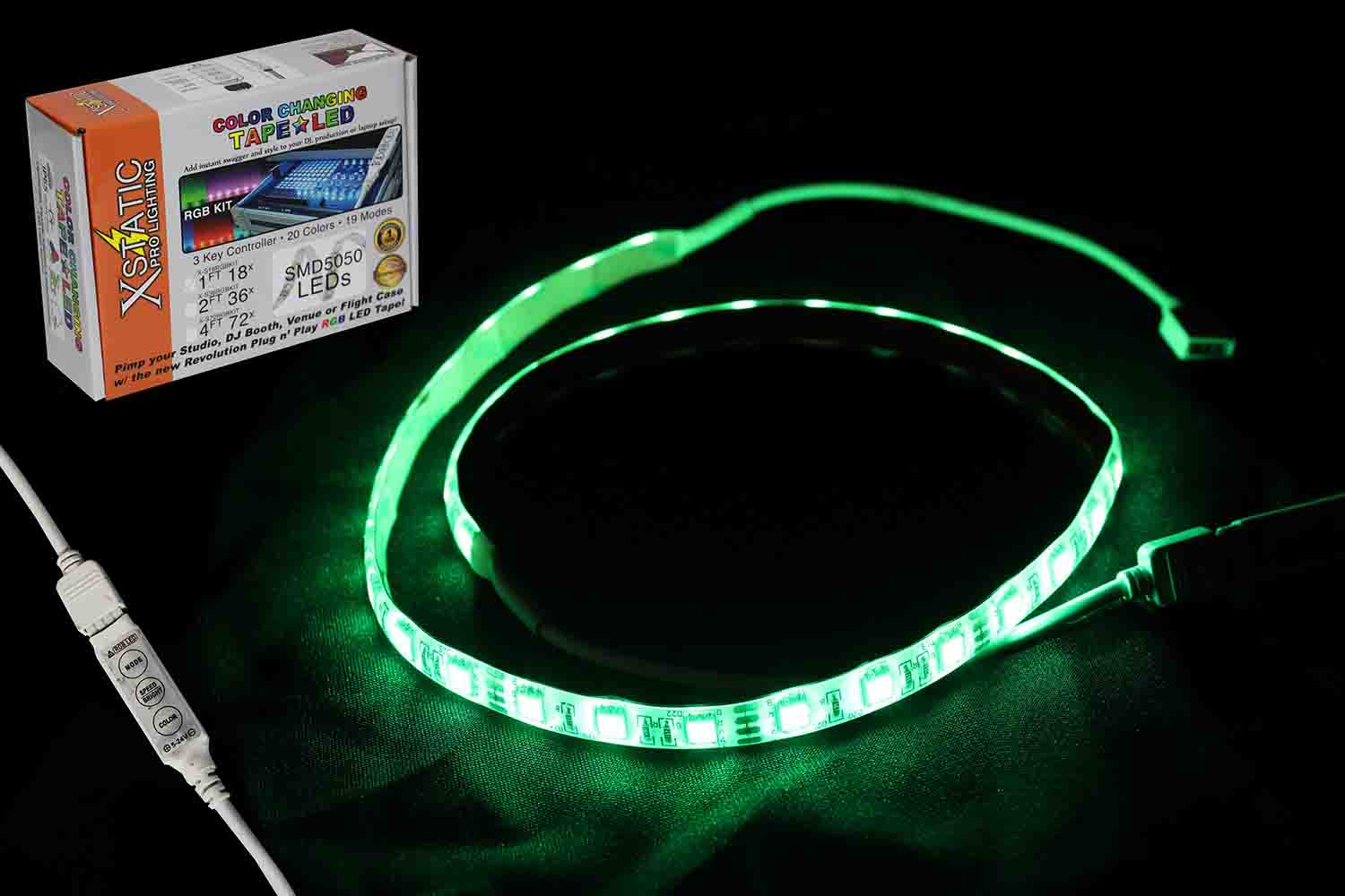 ProX X-S36RGBKIT 24" RGB LED Strip Kit with Remote Control and Power Supply - Hollywood DJ