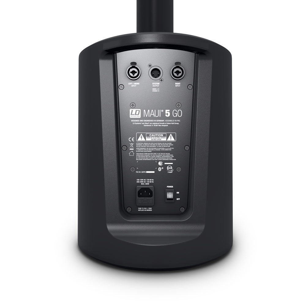 LD Systems MAUI 5 GO, Ultra Portable Battery Powered Column PA System with Mixer - Hollywood DJ