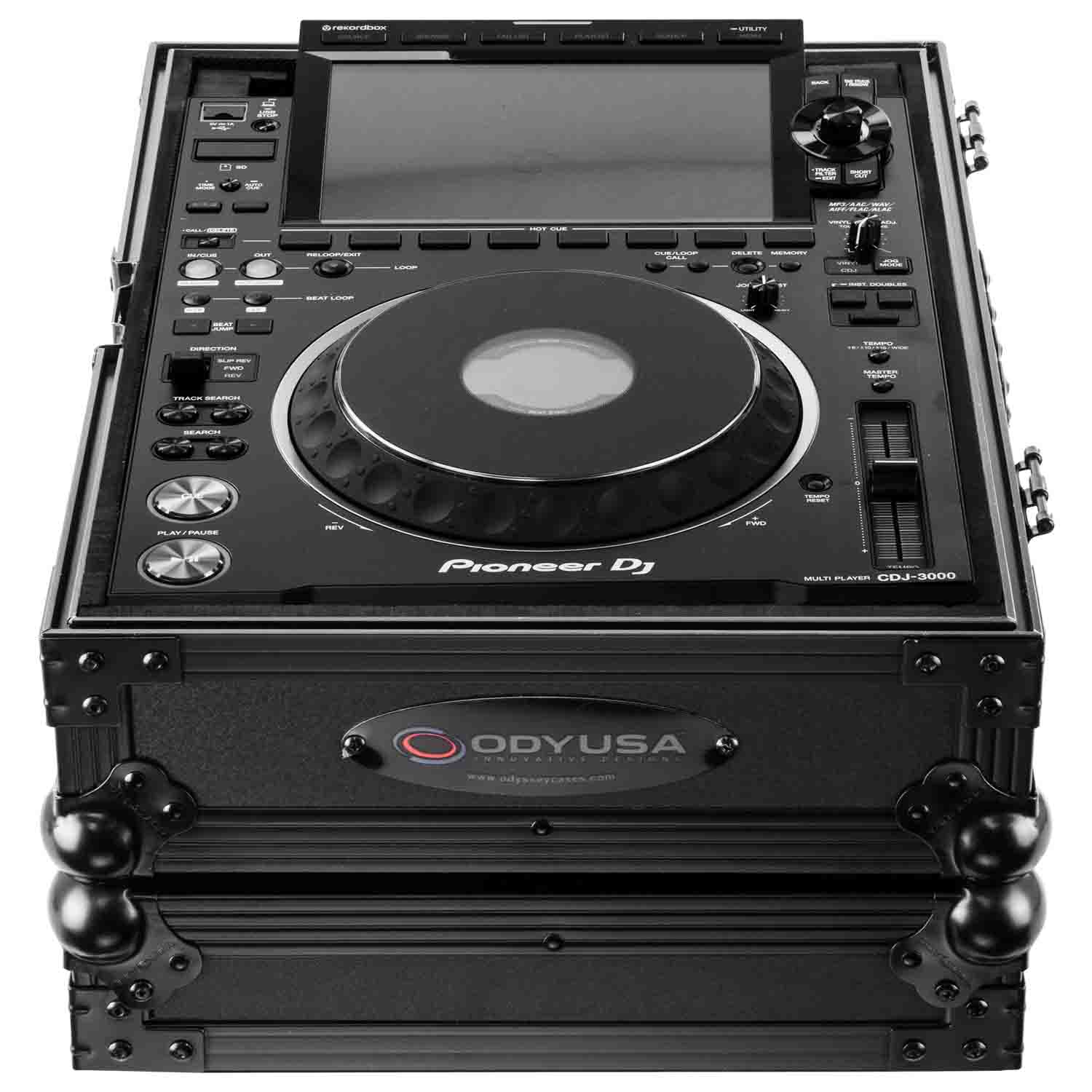 Odyssey FZ3000BL DJ Flight Case with Removable Back Panel for Pioneer CDJ3000 DJ Media Player - Black - Hollywood DJ