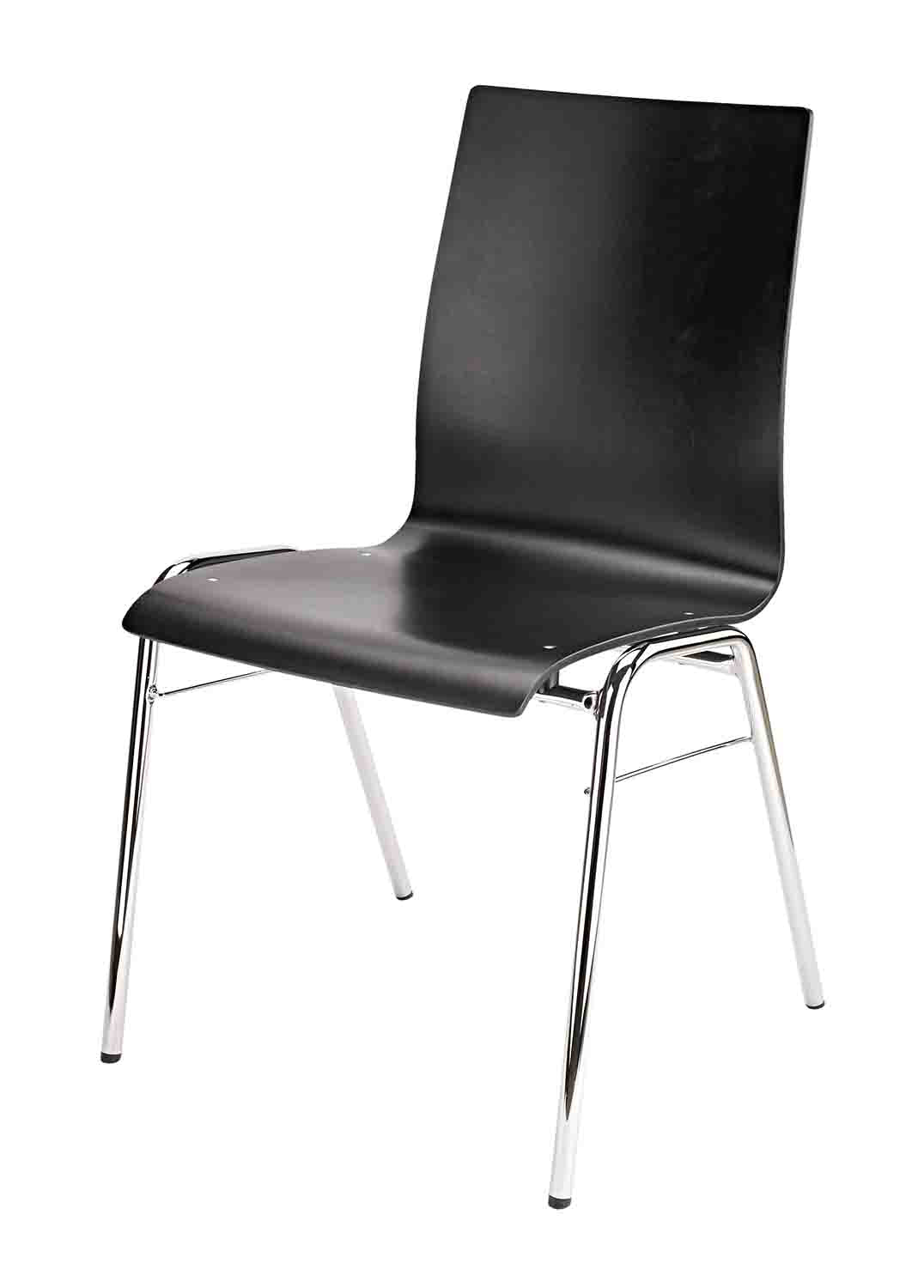 K&M 13405 Stacking Chair - Black with Chrome Legs - Hollywood DJ