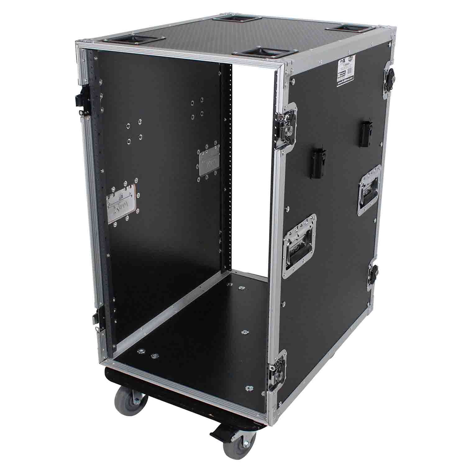 ProX T-18RSS24WDST, 18U Space Amp Rack Mount ATA Flight Case 24 Inch Depth W-Casters - Hollywood DJ
