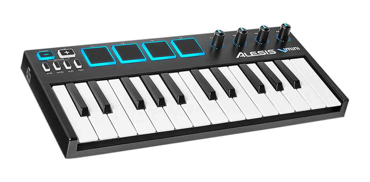 Alesis V Mini Portable 25-Key USB-MIDI Keyboard Controller - Hollywood DJ