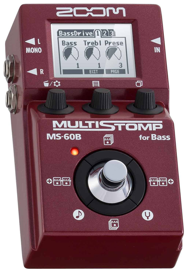 Zoom MS-60B MultiStomp Chorus Reverb Pedal With 58 Bass Effects - Hollywood DJ