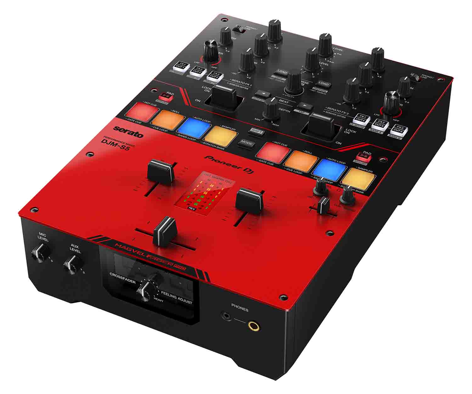 Open Box: Pioneer DJ DJM-S5 Scratch Style 2-Channel DJ Mixer for Serato DJ Pro - Gloss Red Pioneer DJ