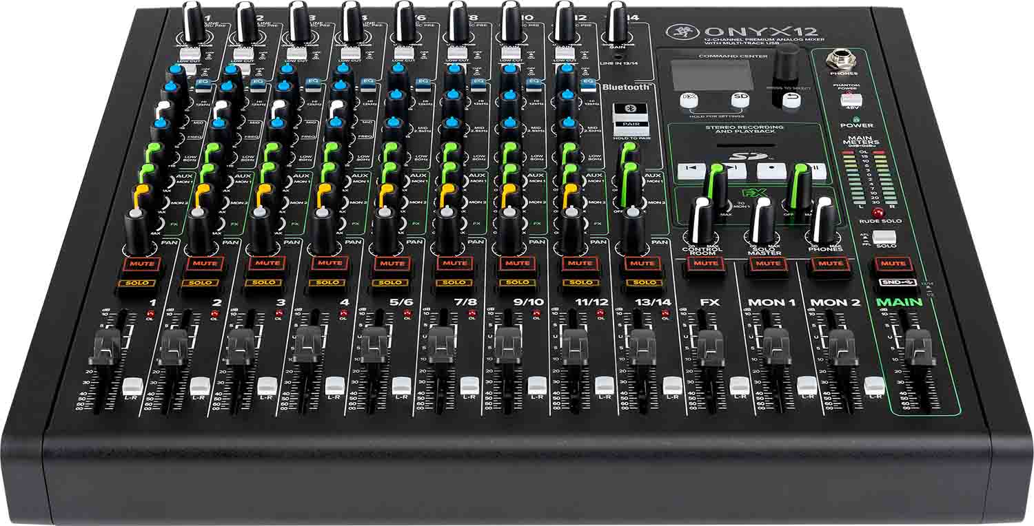 Mackie Onyx12, 12 Channel Premium Audio Mixer with Multitrack USB - Hollywood DJ