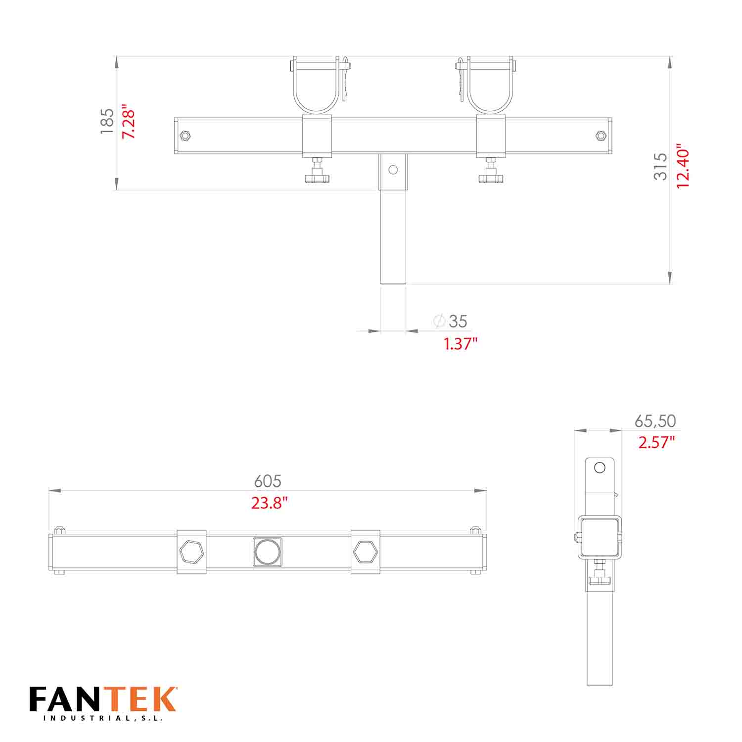 ProX XTF-ATCMOB, FANTEK Trusss Bracket Adjustable T-Adapter for Lifting Towers - Black - Hollywood DJ