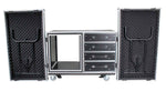 ProX XS-12U4DTW, 12U Shockproof Workstation Case with Dual Side Table and Drawers - 24 In Rail to Rail - Hollywood DJ