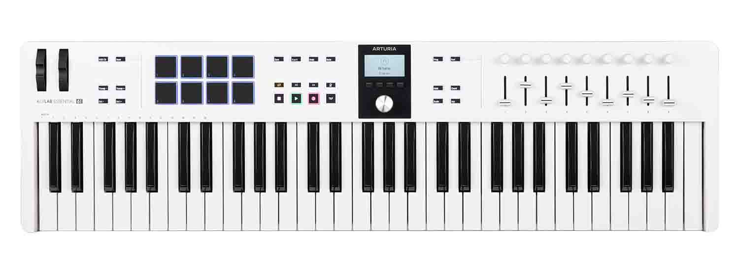 Arturia KeyLab Essential 61 mk3 Universal MIDI Keyboard Controller - White - Hollywood DJ