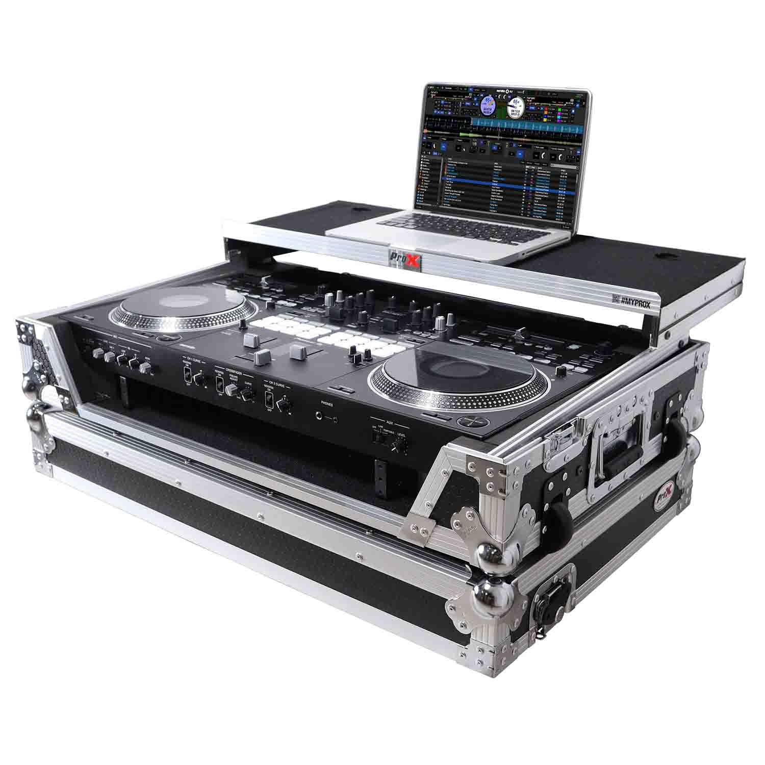 ProX XS-DDJREV7WLT DJ Flight Case for Pioneer DDJ-REV7 DJ Controller with Sliding Laptop Shelf and Wheels - Hollywood DJ