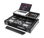 Odyssey FZGSPIDDJ8001BL Black Pioneer DDJ-800 Flight Case with Bottom 1U Rack Space and Glide Platform - Hollywood DJ