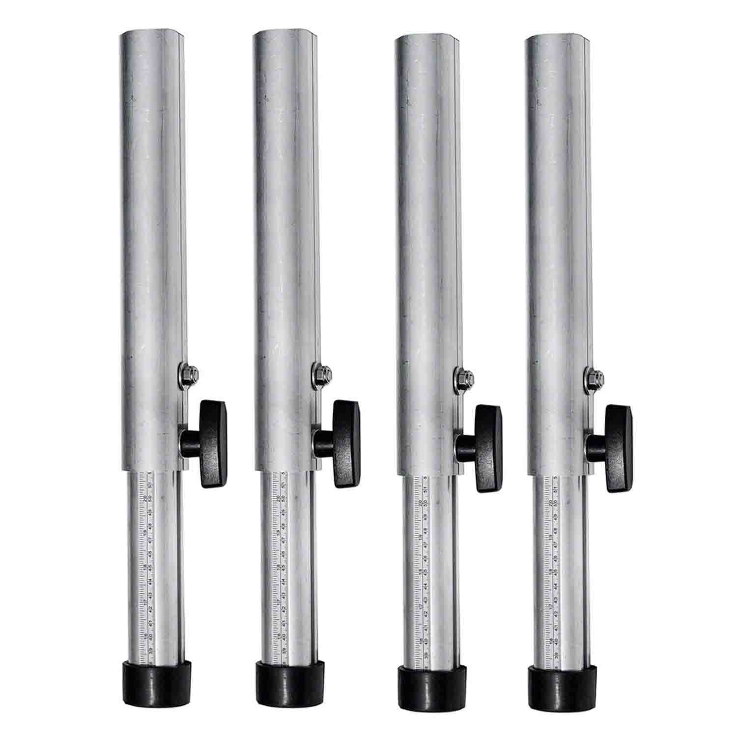 IntelliStage Subcomponent QL4TL1 Telescopic Leg Adjustable from 16" to 24" - 4pc - Hollywood DJ