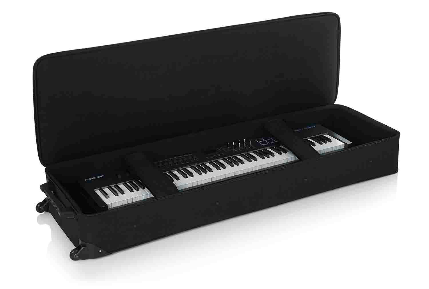 Gator Cases GK-88 XL Rigid Lightweight Case for Extra Long 88 Note Keyboards with Wheels - Hollywood DJ