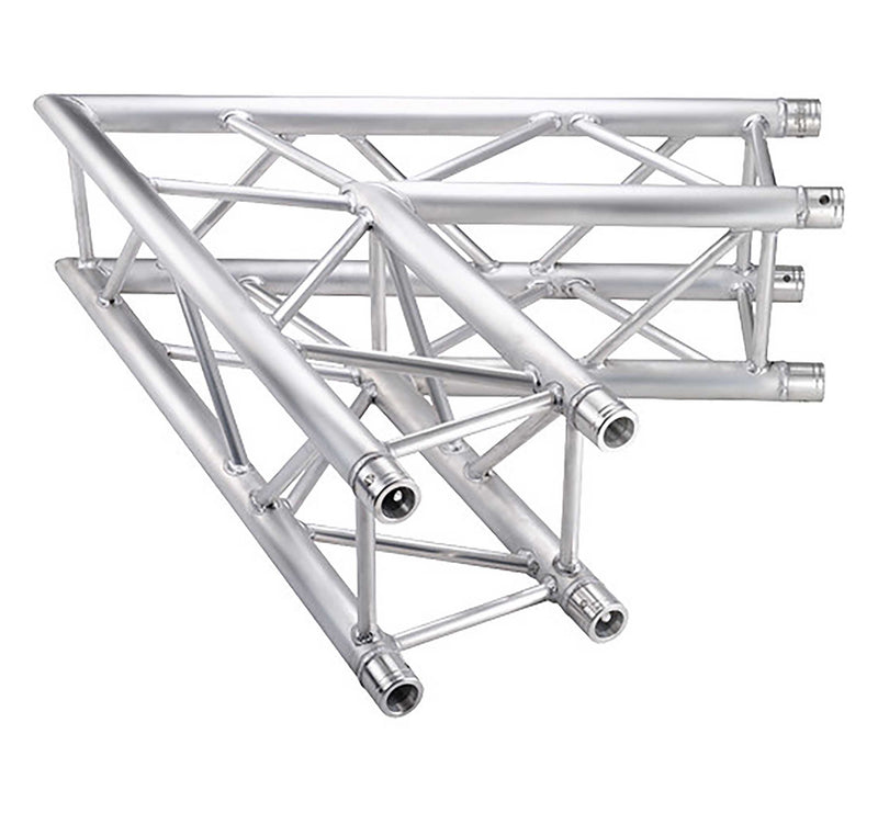 Global Truss SQ-4120, Two Way 60 Degree F34 Square Truss Corner - Silver - Hollywood DJ