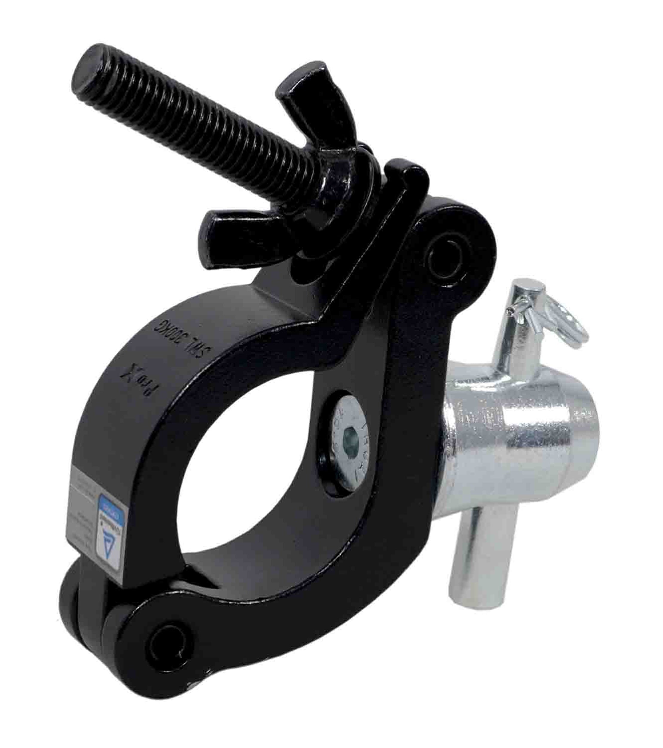 ProX T-C15-BLK Side Entry Clamp with Reversed Elbow and Half Coupler for 2 Inch Tube Trussing - Black - Hollywood DJ