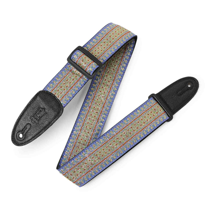 Levy's Leathers M8TF-002 2” Woven Strap with Blue Thai Motif - Hollywood DJ