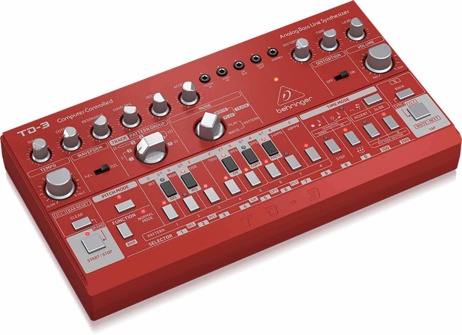 Behringer TD-3-RD Analog Bass Line Synthesizer With VCO, VCF And 16-Step Sequencer - Red - Hollywood DJ