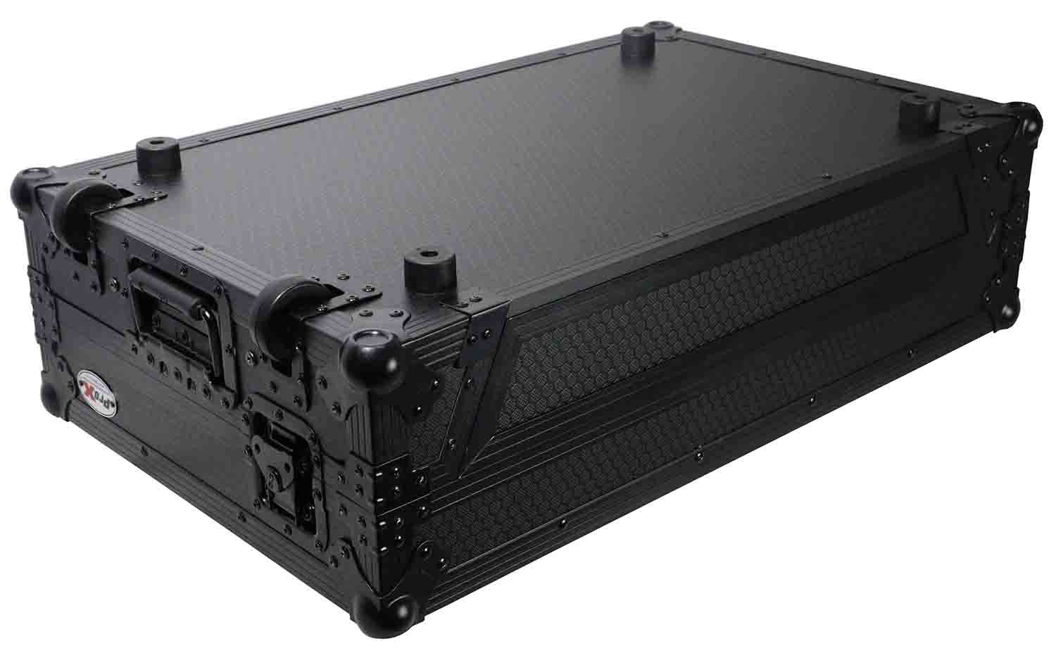 ProX XS-DDJFLX6 WLTBL Flight Case for Pioneer DDJ-FLX6 with Glide Sliding Laptop Shelf and Wheels - Black on Black Hardware - Hollywood DJ
