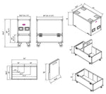 ProX X-RCF-NX32A ATA Flight Hard Case for Two RCF NX 32-A Speakers with Wheels - Hollywood DJ