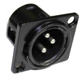 ProX XC-XLRM-PANEL Panel Mount Xlr-3 Pin Male Connector - Black - Hollywood DJ