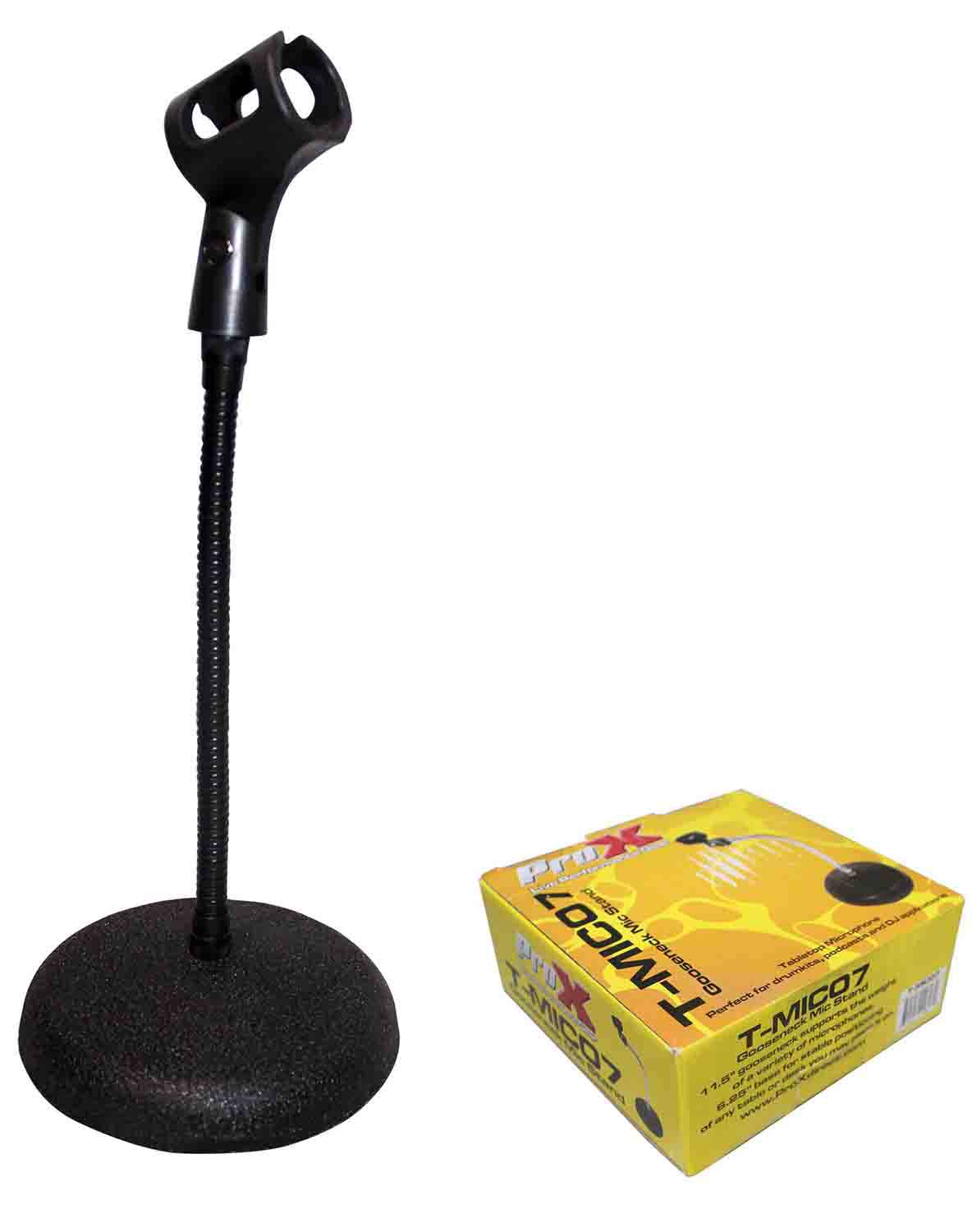 ProX T-MIC07 Gooseneck Desktop Microphone Stand With 6" Round Base - Hollywood DJ