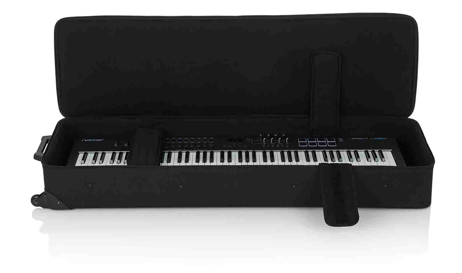 Gator Cases GK-88 SLIM Rigid EPS Foam Lightweight Case for 88 Note Keyboards with Wheels - Hollywood DJ