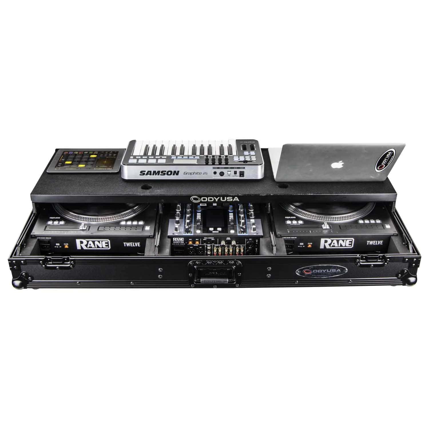 Odyssey FZGSPRA1272WBL, DJ Coffin Case For Rane Seventy-Two and Rane Twelve Remixer - Black - Hollywood DJ
