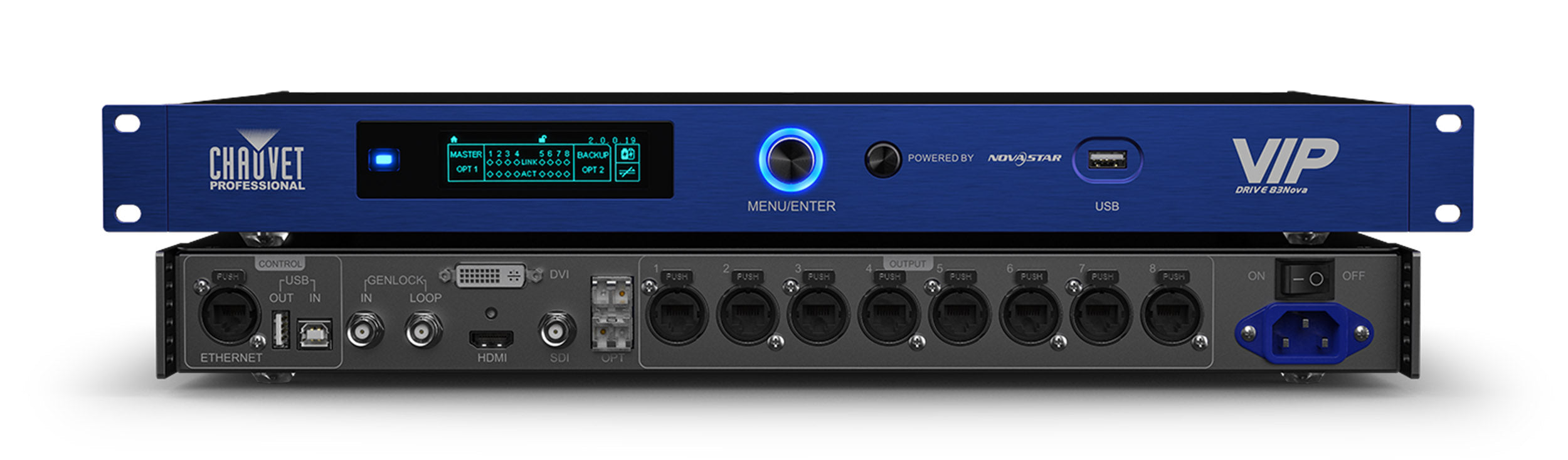Chauvet Pro VIP Drive 83R Nova, Video Wall Mapper Switcher with 3 x Inputs and 8 x Outputs - Hollywood DJ