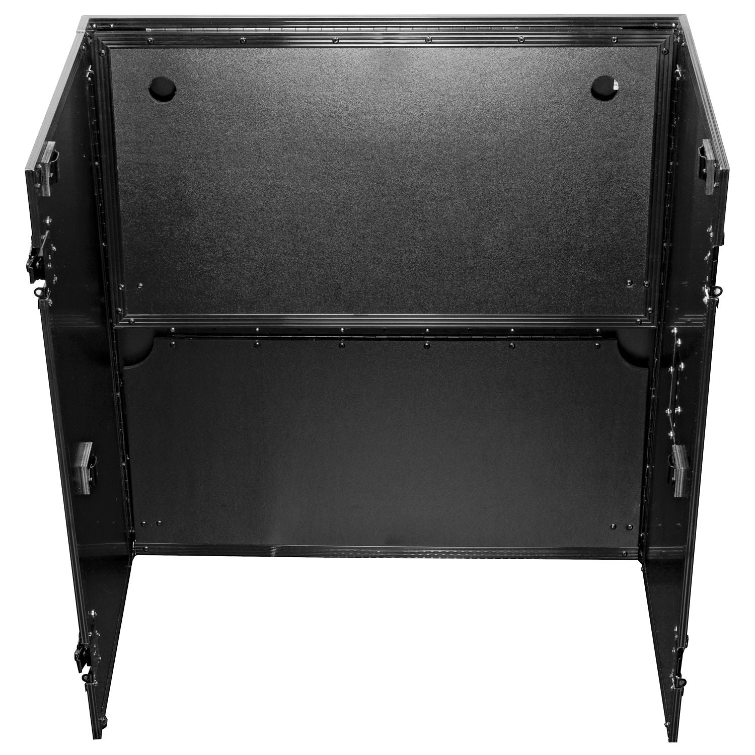 Odyssey FZF33362TBL 33″ Wide x 36″ Tall Black Two Tier DJ Fold Out Stand - Hollywood DJ