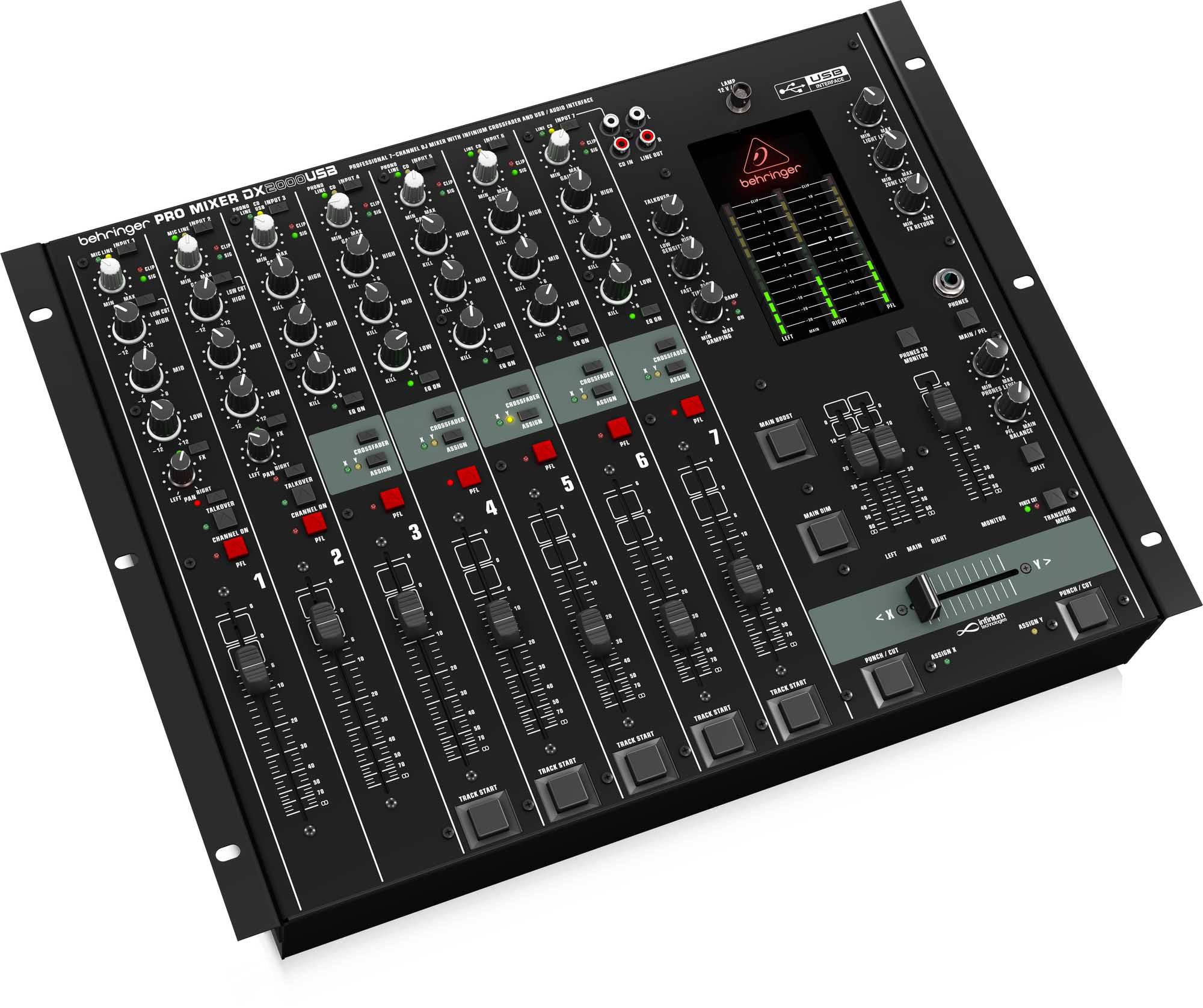 Behringer DX2000USB Professional 7 Channel DJ Mixer with USB/Audio Interface - Hollywood DJ