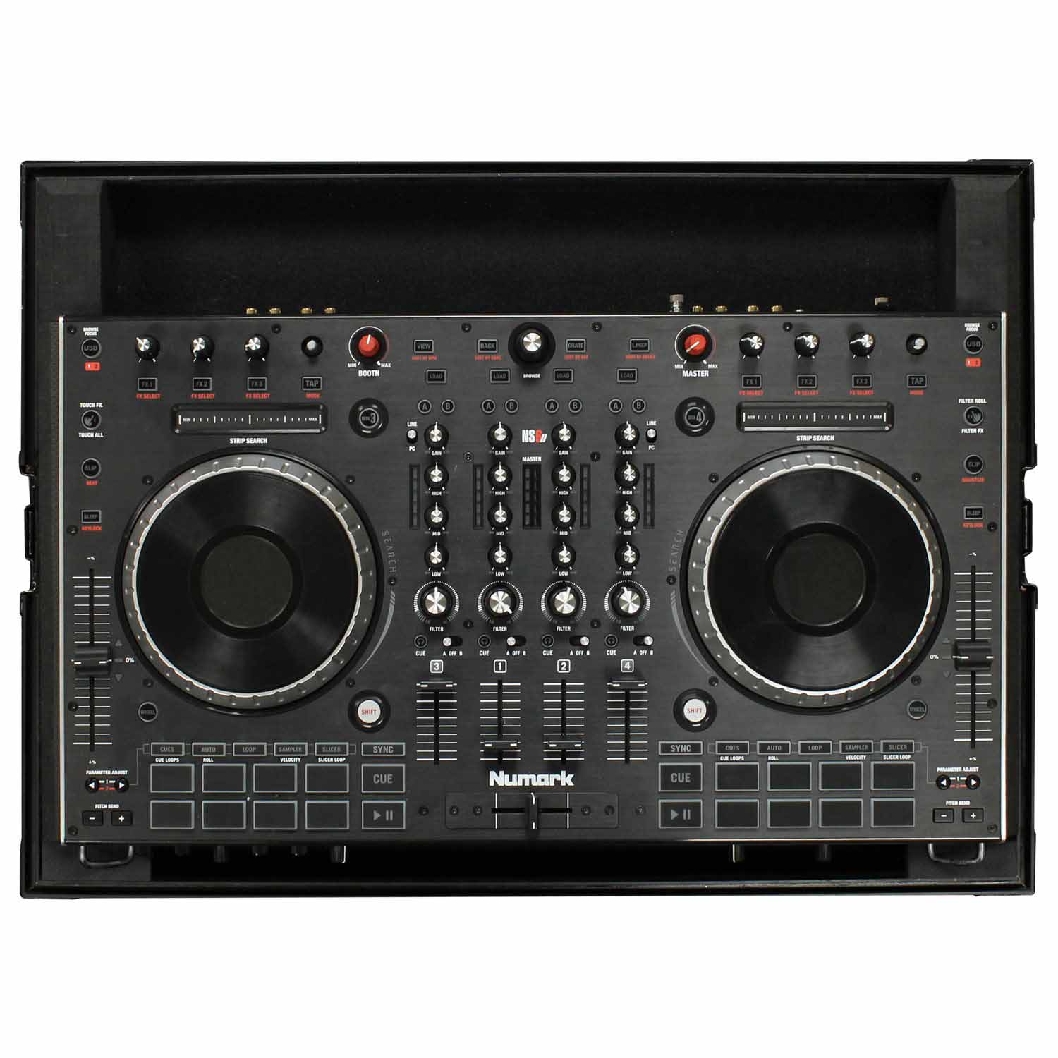 Odyssey FRNS6IIBL Low Profile Numark NS6II Case - Black - Hollywood DJ