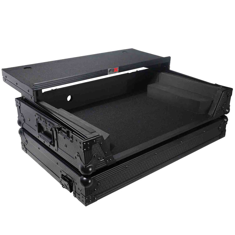 B-Stock: ProX XS-RANEONE WLTBL DJ Flight Case for RANE ONE DJ Controller with Sliding Laptop Shelf & Wheels - Black on Black - Hollywood DJ