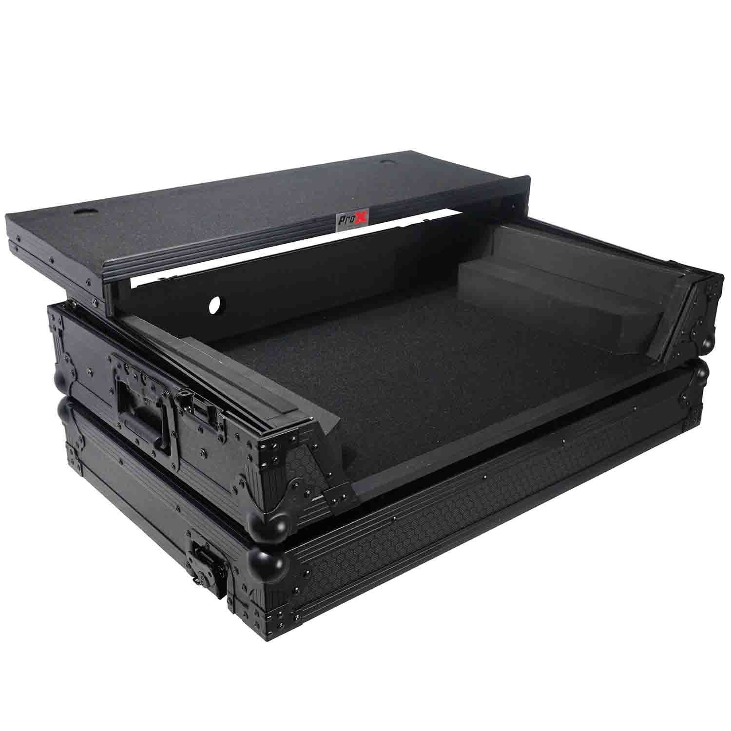 ProX XS-RANEONE WLTBL DJ Flight Case for RANE ONE DJ Controller with Sliding Laptop Shelf & Wheels - Black on Black - Hollywood DJ