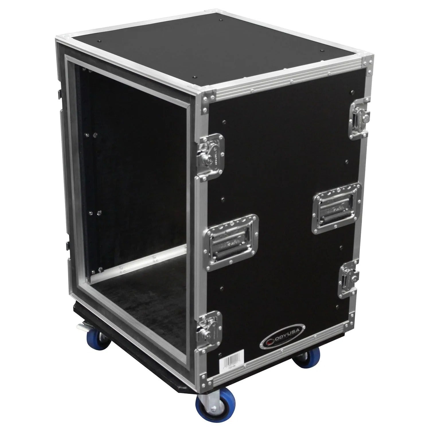 Odyssey FZS14W, 14U Shock Mount Rack Flight Case with Wheels - Hollywood DJ