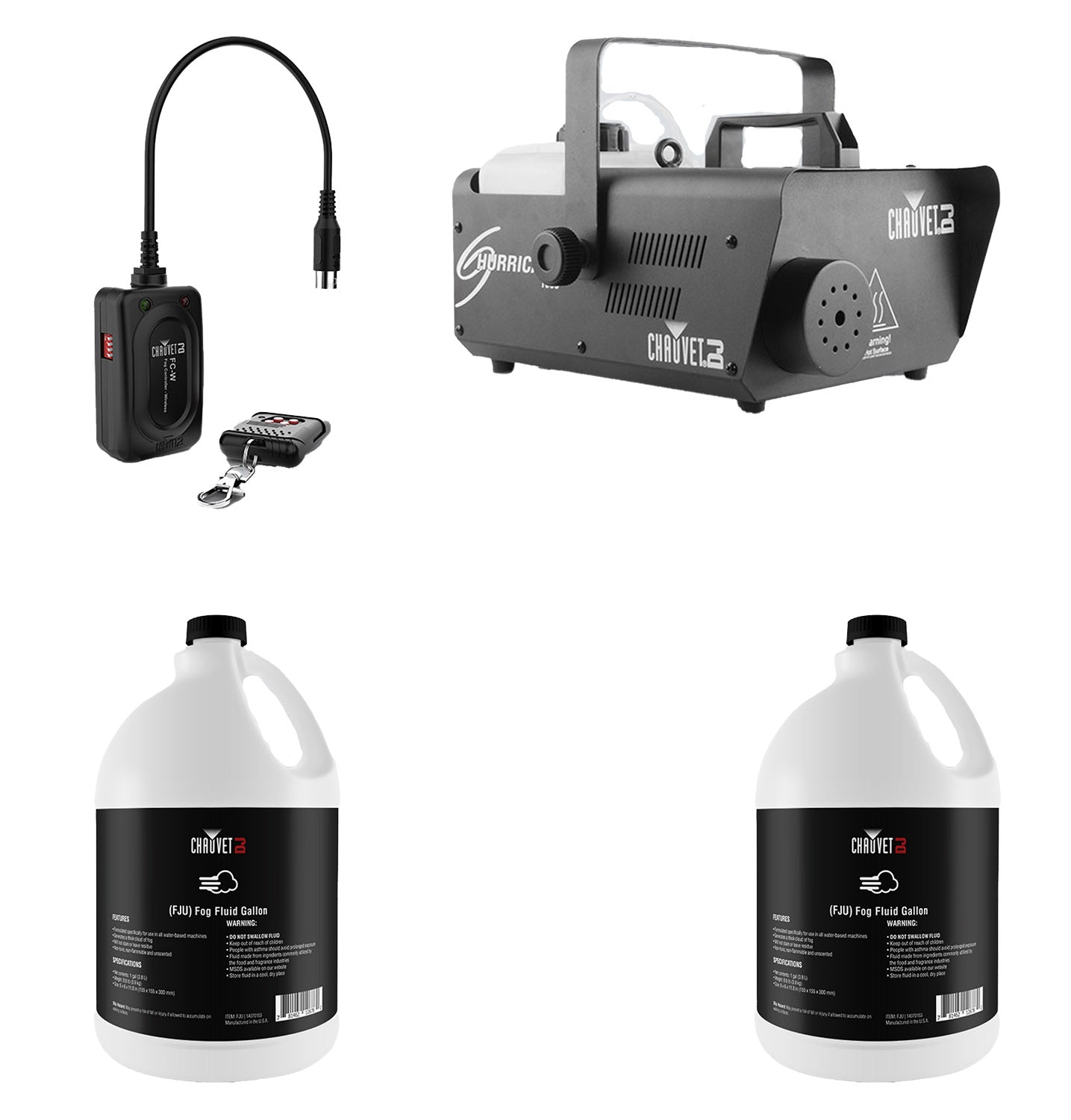 Chauvet DJ Fog Machine Package with Wireless Remote and Fluid Gallon - Hollywood DJ