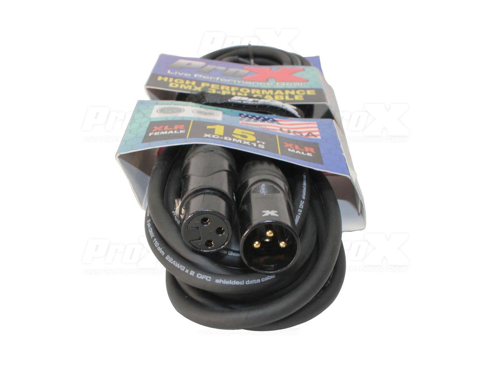 ProX XC-DMX15, DMX XLR3-M to XLR3-F High Performance Cable - 15 Feet by ProX Cases