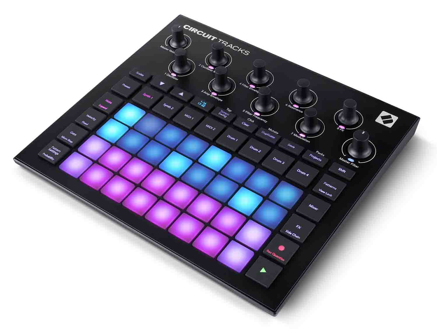 Novation CIRCUIT-TRACKS Standalone Groove Box with Synths, Drums, and Sequencer - Hollywood DJ