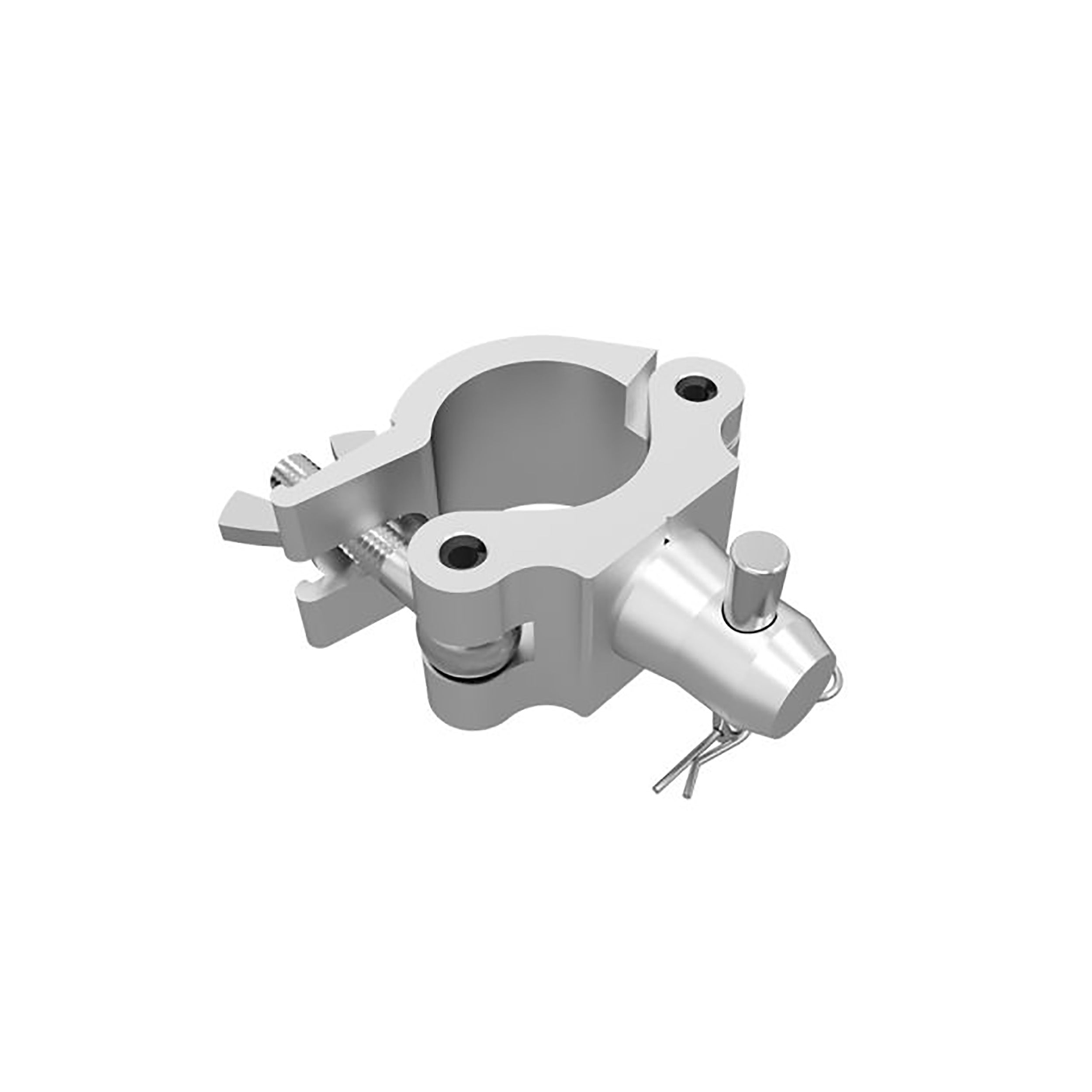 Global Truss COUPLER CLAMP, Pro Clamp with Half Coupler for 50mm Tubing - Silver - Hollywood DJ